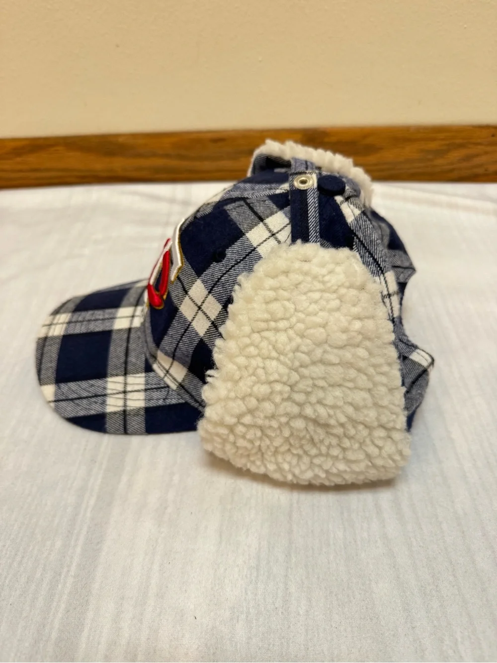 MLB Minnesota Twins Pepsi Blue Plaid SnapBack Bomber Fleece Ear Flaps Winter Hat
